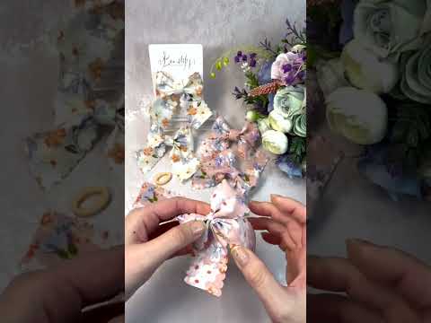 White Floral Basic Tails Down Hair Bow Bobble