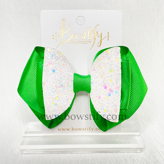 School Emerald Green 2 Layers Dolly Hair Bow