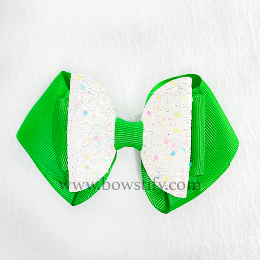 School Emerald Green 2 Layers Dolly Hair Bow