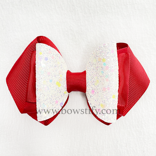 School Maroon Red 2 Layers Dolly Hair Bow