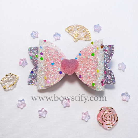 Sweetheart Glitter Hair Bow