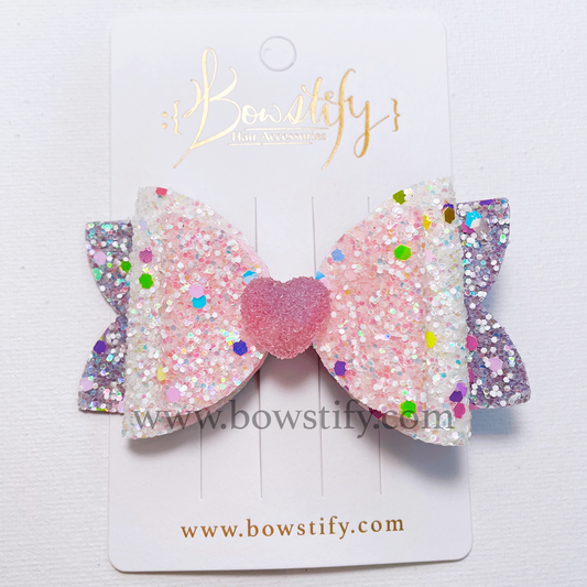 Sweetheart Glitter Hair Bow