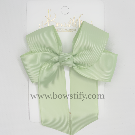 Pastel Green Tails Down Hair Bow