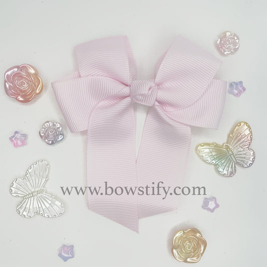 Light Pink Tails Down Hair Bow