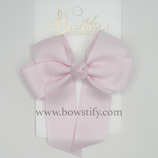 Light Pink Tails Down Hair Bow