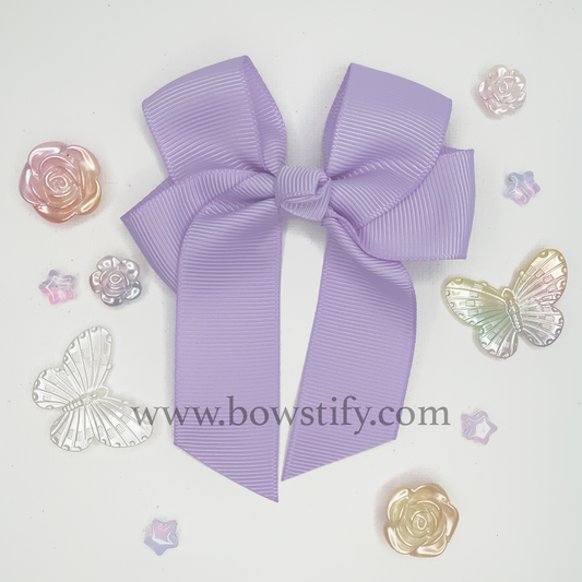 Light Purple Tails Down Hair Bow