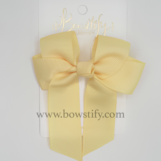 Butter Cream Yellow Tails Down Hair Bow