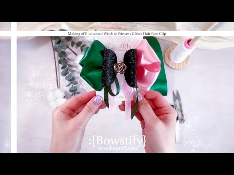Enchanted Witch & Princess Glitter Hair Bow Clip